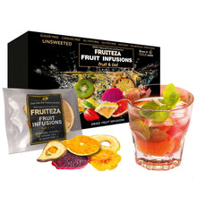 Load image into Gallery viewer, Fruiteza Cold Brew Fruit Infusion Sampler, Variety Tropical Flavors Herbal Tea Bags, Caffeine Free Tea Box, Water Flavoring Packs for Iced Tea
