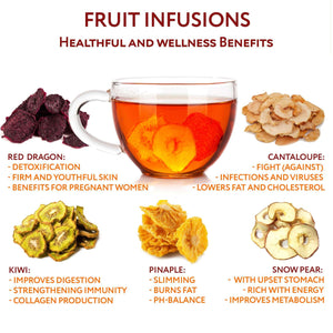 Fruit Infusions - Water Flavoring Packs - Cold Brew Fruit Tea Bags - Detox Tea - Herbal Infusion - Sweetened Fruit Tea